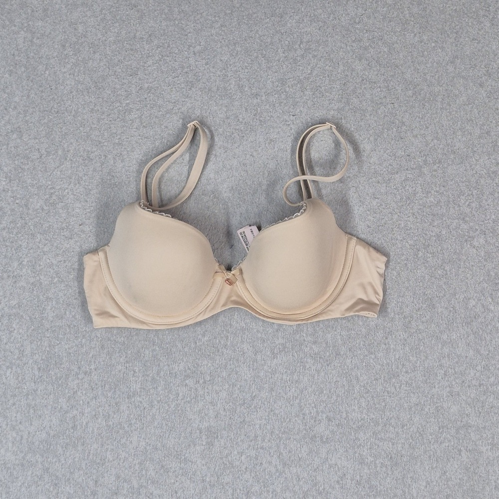 Victoria's Secret Women Bra 32C Beige T Shirt Underwired Lightly Lined